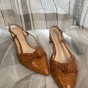 Elegant orange/brown Women's Slingback heels